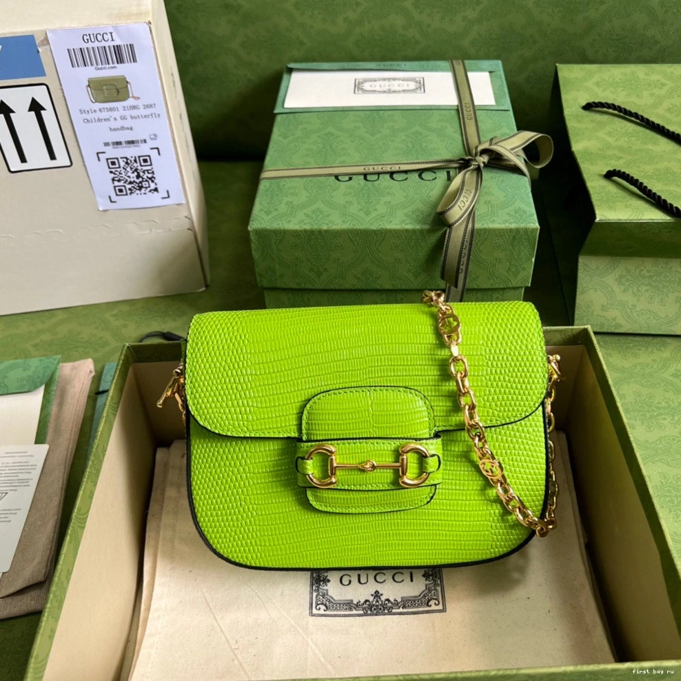First bag ru Gucci mini lizard 1955 Horsebit bag 0726